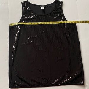 MSK Shimmering Black Sequin Top